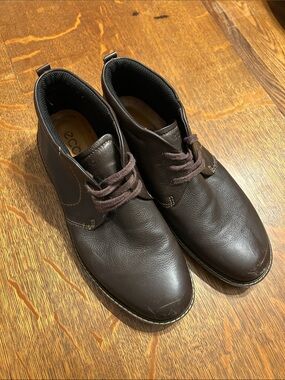 Ecco Men's Dark Brown Leather Chukka Boots Euro Size 46
